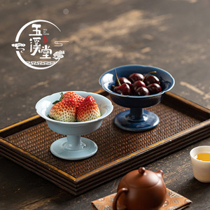 Assiette en céramique Wu Xi Tang en forme de fleur, plat à fruits et en-cas en porcelaine, plateau de service pour fêtes - Product Image 5