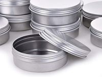 10ml 30ml 50ml 100ml 200ml rond en aluminium cosmétique boîte en fer blanc récipient en métal pour baume à lèvres bougie pilule cheveux cire noir pot en aluminium