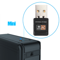 Adaptor Nirkabel Mini USB Internal Kecepatan 600Mbps untuk Windows 7/8/11 Tersedia
