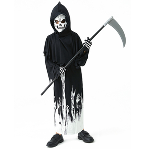 Disfraz Infantil de Halloween XJ NNew, Guadaña de Monstruo, Mensajero Oscuro, Fantasma, Grim Reaper, Brillante en la Oscuridad, 100% Poliéster - Product Image 4