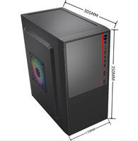 Boîtier de jeu pour ordinateur M-ATX double USB RGB avec boîtier PC de style bureau audio HD pour les joueurs et le bureau