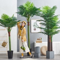 Grand palmier artificiel pour décoration de mariage extérieure/intérieure pour petites entreprises, cafés et jardins domestiques - Taille personnalisable en plastique
