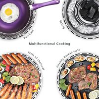 PIOEN Portable Métal Sans Fumée Charbon De Bois Barbecue Grill 4A Batterie Puissance Mini Table Barbecue Ventilateur Camping En Plein Air, Noir