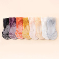 Vente chaude Dentelle À Volants Chaussettes Invisibles D'été Sexy Dames Blanc Bas De Soie Chaussettes Transparentes
