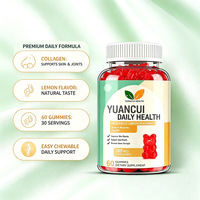 Gummies de collagène hydrolysé à marque privée OEM, enrichies en vitamine C pour la beauté des cheveux, de la peau et des ongles, riches en protéines, faibles en sucre, 60 gummies à croquer
