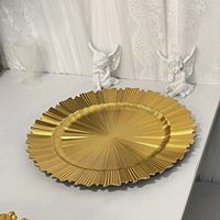 Grand plat à fruits profond en plastique doré brillant, transparent, pour la décoration de mariages, hôtels et fêtes, avec finition par pulvérisation, pour le commerce extérieur