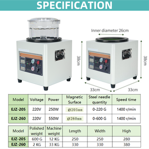 Mini Magnetischer Trommelpolierer für Metalloberflächen Mags Schmuckpolierer Trommelbehälter Schmuckpoliermaschine für Aluminium Edelstahl - Product Image 3