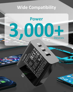 Cargador Rápido GaN de 65W PD con 3 Puertos Tipo C/A para Laptop, Teléfono y Tablet, Enchufe Europeo, Gran Venta - Product Image 5