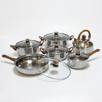 Ensemble de 12 ustensiles de cuisine en acier inoxydable, casseroles et poêles antiadhésives avec base en aluminium, pour la cuisine à domicile