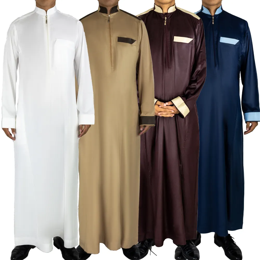 Islamic Men Jubba Thobe Dubai Saudi Arabia Kaftan Muslim Men Arabic Robes 2021