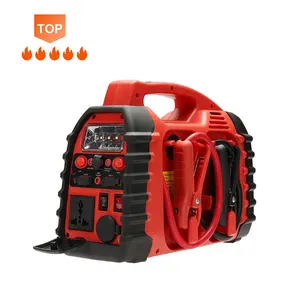 Car Battery Pack Booster Sạc Di Động Ngân Hàng Điện Được Xây Dựng Trong Máy Nén Khí Inflator 220V Đầu Ra Xe Nhảy Khởi Động