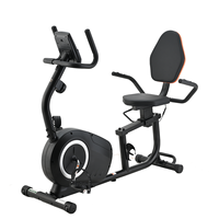 Vélo d'exercice couché magnétique avec résistance réglable, écran LCD, siège rembourré, support dorsal, entraînement par courroie silencieux, appareil cardio