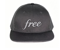 3D geborduurde logo zwarte trucker pet met platte klep en mesh achterkant