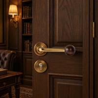 Serrure de porte à levier magnétique silencieuse en aluminium et hêtre, corps divisé, pour intérieur, chambre, salle de bain, maison, villa, vente en gros