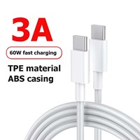 Câble de charge rapide USB-C vers USB-C 1M 60W pour iPhone 15/16/17 Max Pro et ordinateur, boîte couleur incluse