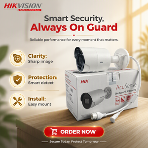 Caméra CCTV fixe <span class=keywords><strong>Hikvision</strong></span> DS-2CD2083G2-IU avec microphone intégré, WDR 120 dB, CMOS IR 40m, PoE, 8 MP, AcuSense - Product Image 1