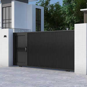 Yüksek kaliteli özelleştirme yan Slat alüminyum giriş kapıları satılık Driveway sürgülü kapı - Product Image 2