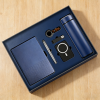 Set de Regalo Empresarial de Lujo de 6 Piezas con Libreta de Tapa Dura de PU, Taza Térmica, Paraguas, Memoria USB, Bolígrafo, Altavoz Bluetooth y Batería Externa