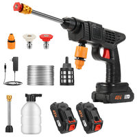 Hidrolavadora Eléctrica Portátil Multifuncional de Alta Presión de 21V con Material PP, Pistola de Agua de Limpieza con Presión de 6-8 bar