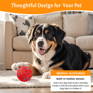 Interactive <strong>Dog</strong> Ball, Self-Moving <strong>Dog</strong> <strong>Toy</strong> with Auto-Rolling &amp; Bouncing, E-TPU Material, Waterproof, Motion-Activated (Red) - Product Image 4