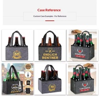 Sac fourre-tout rectangulaire en feutre pour vin, personnalisable avec logo imprimé, pour rangement et transport de vin, vente en gros
