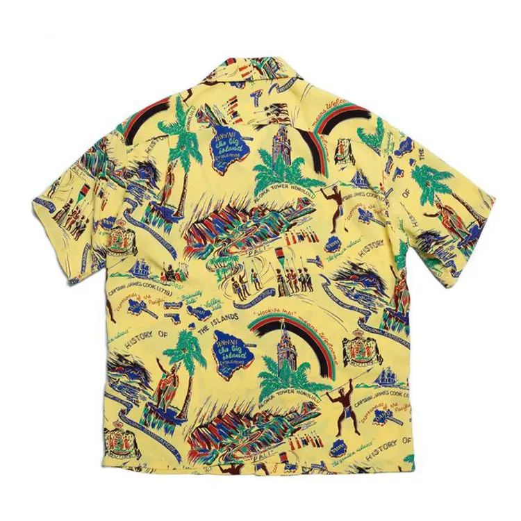 Низкая цена, быстросохнущие крутые мужские хлопковые рубашки Aloha Hawaiian