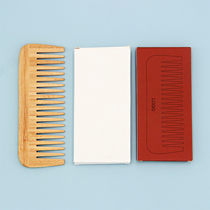 <span class=keywords><strong>Peigne</strong></span> à cheveux à dents larges en bambou naturel antistatique avec logo personnalisé pour usage domestique, style tendance, vente en gros - Product Image 5