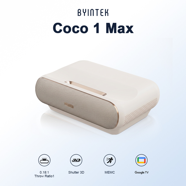 BYINTEK Coco 1 Max Ultra-short Throw Laser Projector Home Cinema Smart High Refresh Triple Laser 4k Projector for Home Theater