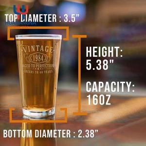 Verre à bière HUAHANGNA personnalisé avec logo, 16 oz, style vintage gravé au laser, moderne, idéal pour un cadeau d'anniversaire ou une promotion - Product Image 4
