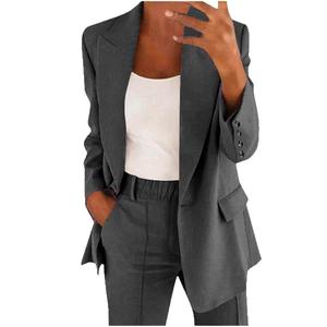 2025 <strong>Women's</strong> New Fashion Button Slim Fit Lapel Cardigan Elegant <strong>Blazer</strong> Set - Product Image 6