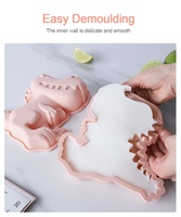 Moule à gâteau en Silicone antiadhésif rose, 3/6 pouces, ustensile de pâtisserie simple, moule à gâteau dinosaure