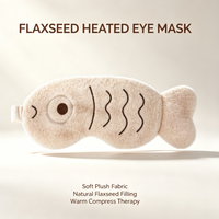 Masque oculaire chauffant au micro-ondes en lin avec motif d'animaux de dessin animé personnalisé, compresse chaude pour les yeux pour soulager la fatigue oculaire et favoriser le sommeil