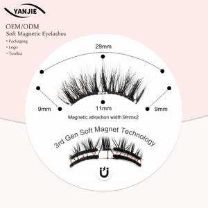 YanJie – Meilleures extensions de <span class=keywords><strong>cils</strong></span> magnétiques en fibres naturelles douces, réutilisables, légères et durables, pose facile (Press & Go) - Product Image 1