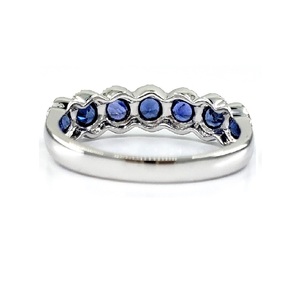 Nouvelle Arrivée 18 Carats Or Blanc Maigre Anneau Anneau À La Mode Vrai Diamant Bijoux Gemme Saphir Bleu pour Mariage ou Cadeau Féminin - Product Image 3