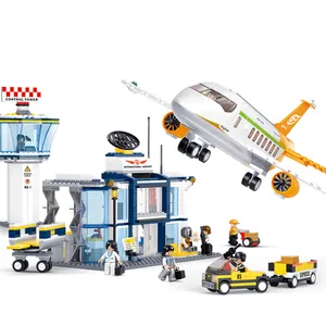 Sluban Building Blocks M38-B0366 International Airport Aviation Series 678PCS City Plane Construction Kit for Kids