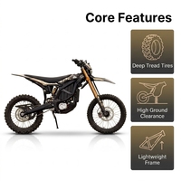 Motocross électrique rapide 80 km/h+ pour adultes, Ultra Bee Black 24,5 kW, vélo tout-terrain électrique |   74V60Ah