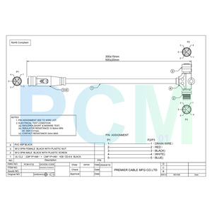 Câble répartiteur en T M12 A-Code 5 broches, <span class=keywords><strong>2</strong></span> femelles 1 mâle, connecteur en T pour bus CAN, CANopen, DeviceNet, NMEA 2000, réseau industriel - Product Image 6