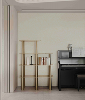 Panneau mural en PVC de 1000 mm * 10 mm, imperméable, pour intérieur, marbre noir doré Starlight