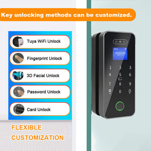 Serrure de porte intelligente en verre avec empreinte digitale biométrique, carte intelligente numérique en alliage d'aluminium ABS, <span class=keywords><strong>prix</strong></span> d'usine AIEN, WiFi TUYA - Product Image 2