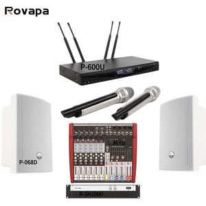 Sistema Audio Professionale per Chiesa con 6 Altoparlanti a Parete, Microfono Wireless, Cuffie, Amplificatore e Mixer per Culto Cristiano - Product Image 2