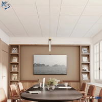 Panneau de plafond en aluminium blanc brillant, carrelage de plafond carré en métal minimaliste, faux plafond en aluminium lisse, moderne, pour bureau, hôtel