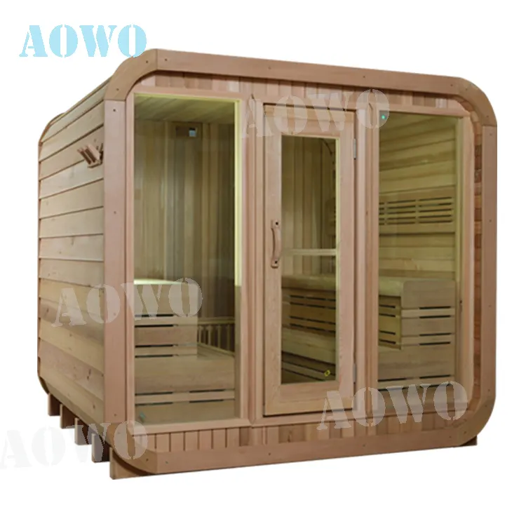 Barril sauna sala de vapor ao ar livre, sainas de spa jardim cândalo vermelho sauna barril de madeira