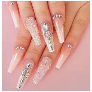 <span class=keywords><strong>Faux</strong></span> <span class=keywords><strong>Ongles</strong></span> Press-On Faits Main Personnalisés, 24 Pièces, Vente en Gros, Diamants Artificiels, Cristaux 3D, pour Femmes et Filles, <span class=keywords><strong>Mariage</strong></span>, Fête - Product Image 3
