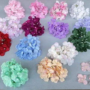 Têtes de fleurs d'hortensia en soie, décoration murale, fleurs d'hortensia artificielles, grande taille, bonne qualité - Product Image 1