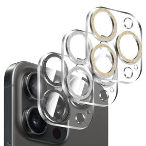 Lucente protezione per obiettivo della <span class=keywords><strong>fotocamera</strong></span> per <span class=keywords><strong>iPhone</strong></span> 17 Pro Max 16 Pro 15 Plus Bubble Free scintillante colorato Glitter trasparente <span class=keywords><strong>Cover</strong></span> posteriore della <span class=keywords><strong>fotocamera</strong></span> - Product Image 1