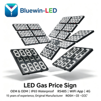 Letrero Digital LED para Exteriores con Precio, Control Inalámbrico Verde Regular, Letrero LED con Número de Precio para Gasolinera