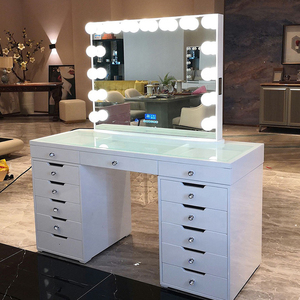 Coiffeuse noire avec vanités en miroir Lampes LED de luxe Table à miroir Princes Chambre Smart Light Maquillage <span class=keywords><strong>blanc</strong></span> - Product Image 6