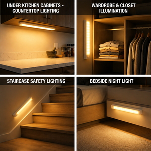 Rechargeable <b>Motion</b> <b>Sensor</b> <b>LED</b> <b>Cabinet</b> <b>Light</b> 3 Color Temperature Dimmable Wireless Under <b>Cabinet</b> Lamp Type-C Charging - Product Image 2