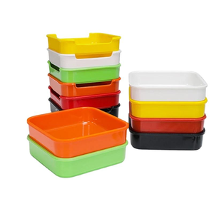 工場直販 割れないプラスチック製しゃぶしゃぶボックス メラミン製サービングトレイ レストラン用スタッカブルスクエアしゃぶしゃぶプレート - Product Image 4