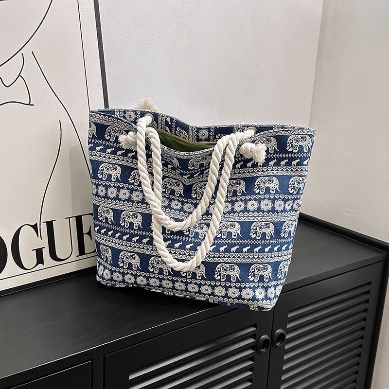 Blue elephant cloth bag